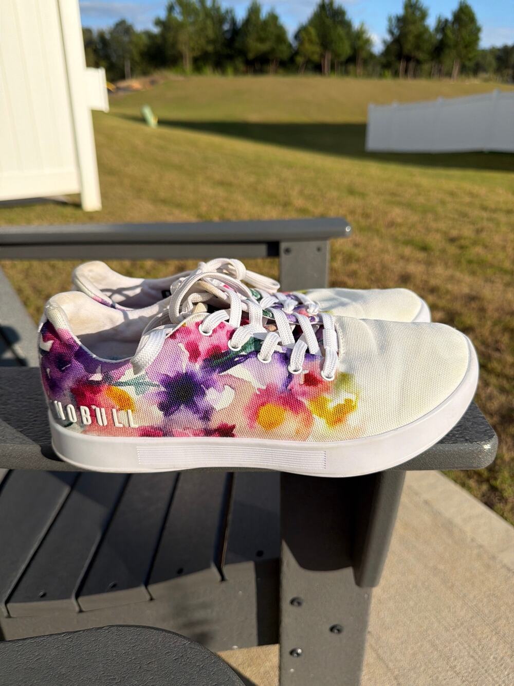 NOBULL size 7.5 Floral Bouquet canvas trainers sneakers